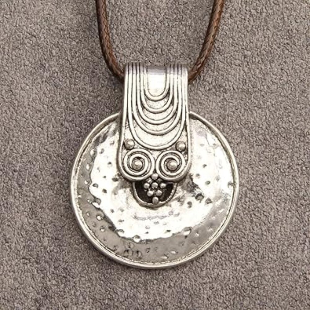 Long‎ Boho Necklace Silver Hippie Choker Necklace Bohemian Jewelry